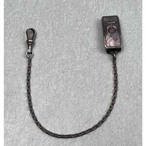 Masonic 1923 Imperial Council Almas Temple Pocket Watch Chain Nickel Silver RARE